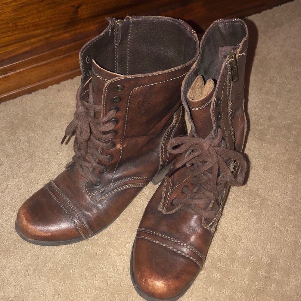 Steve Madden Brown Combat Boots